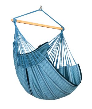 LA SIESTA® Habana Blue Zebra - Organic Cotton Comfort Hammock Chair