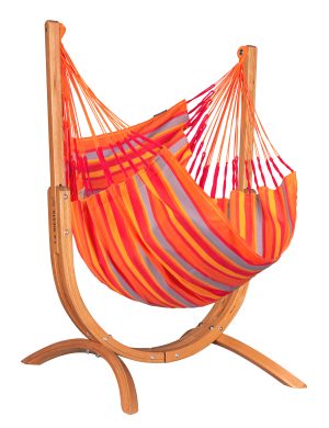 LA SIESTA® Udine Outdoor Toucan - Weather-Resistant Hammock Chair with FSC™ certified Eucalyptus Stand
